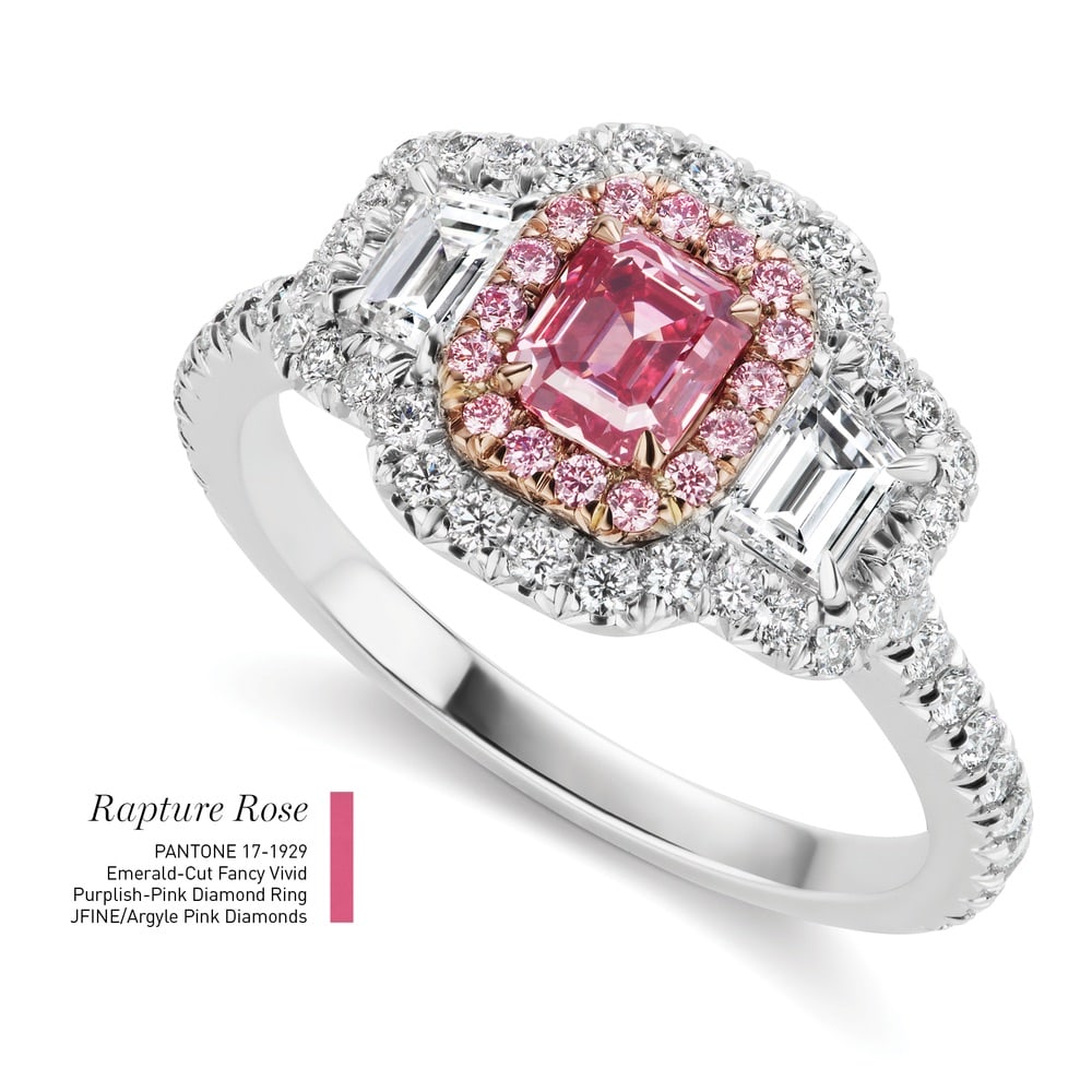 Emerald-Cut Fancy Vivid Purplish-Pink Diamond Ring