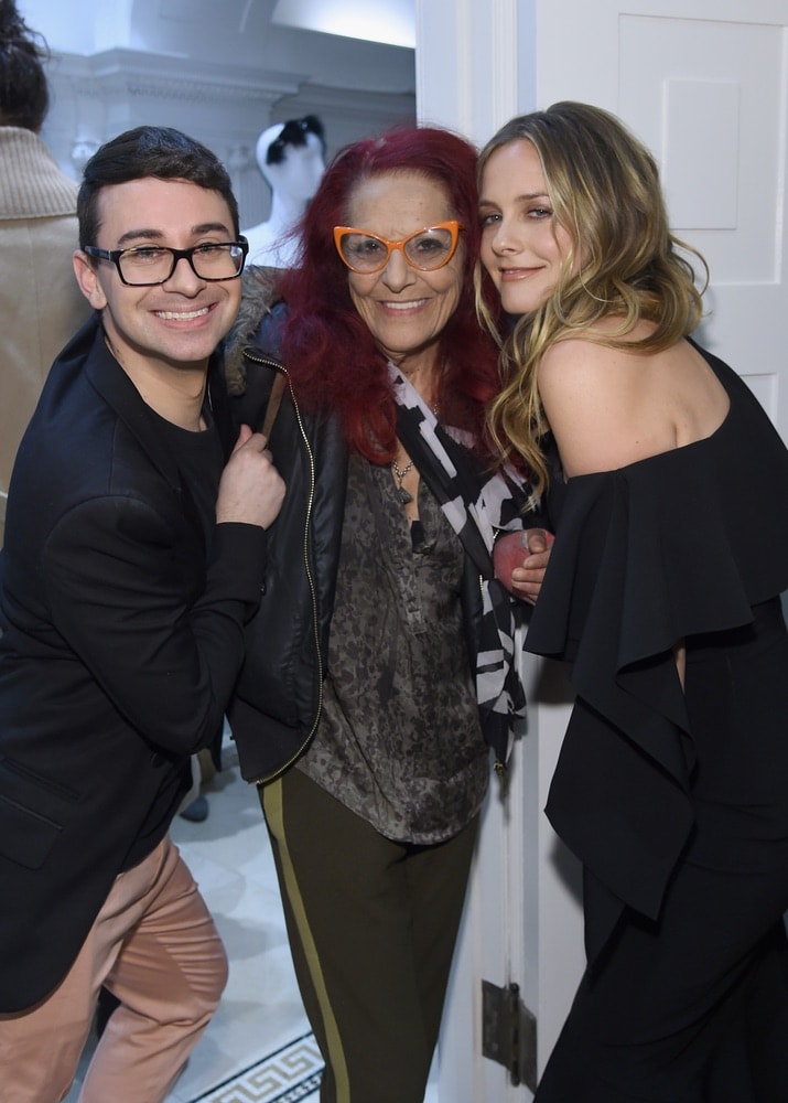 Christian Siriano, Patricia Fields, and Alicia Silverstone attend the opening of Christian Siriano's new store, The Curated NYC, hosted by Alicia Silverstone and sponsored by VIE Magazine on April 17, 2018, in New York City. Photo by Jamie McCarthy/Getty Images for Christian Siriano