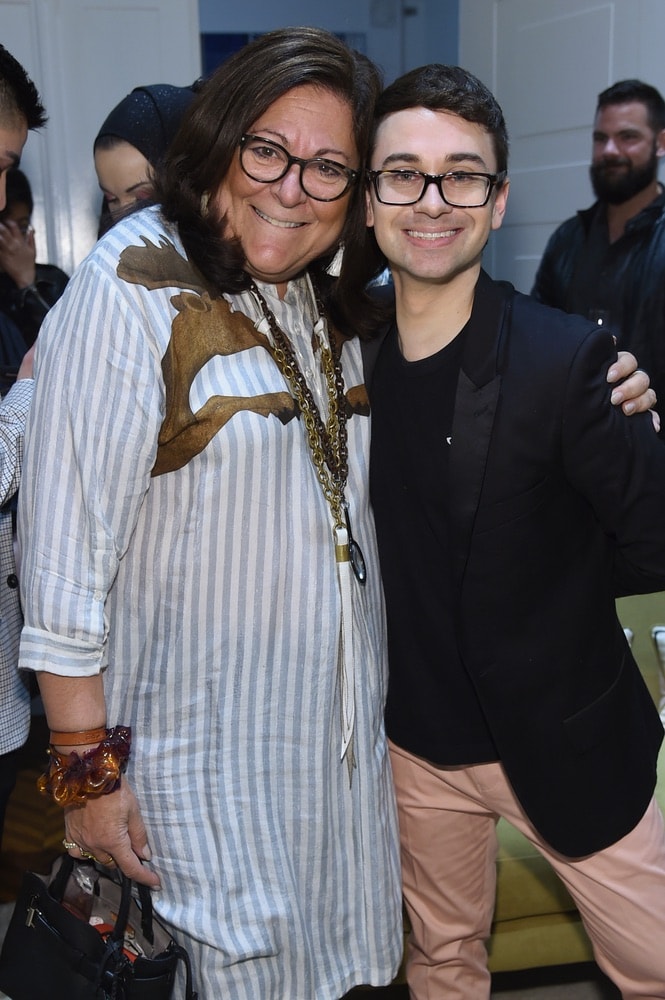 Fern Mallis and Christian Siriano attend the opening of Christian Siriano's new store, The Curated NYC, hosted by Alicia Silverstone and sponsored by VIE Magazine on April 17, 2018, in New York City. Photo by Jamie McCarthy/Getty Images for Christian Siriano
