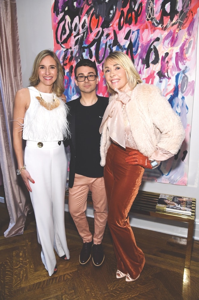 Tracey Thomas, fashion designer Christian Siriano and VIE Magazine's editor-in-chief Lisa Burwell attend the opening of Christian Siriano's new store, The Curated, hosted by Alicia Silverstone and sponsored by VIE Magazine on April 17, 2018, in New York City.