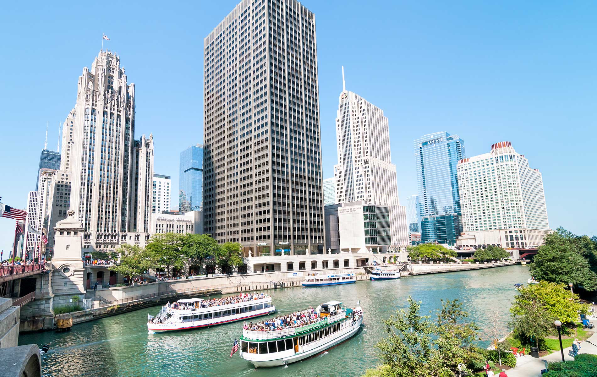 The Chicago Architecture Foundation River Cruise is a staple for visitors who wish to learn about the city’s unique architectural history.