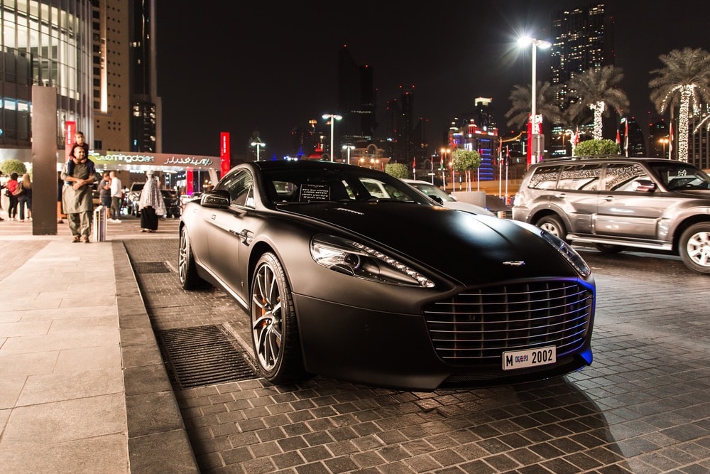 Aston Martin supercar in the parking lot