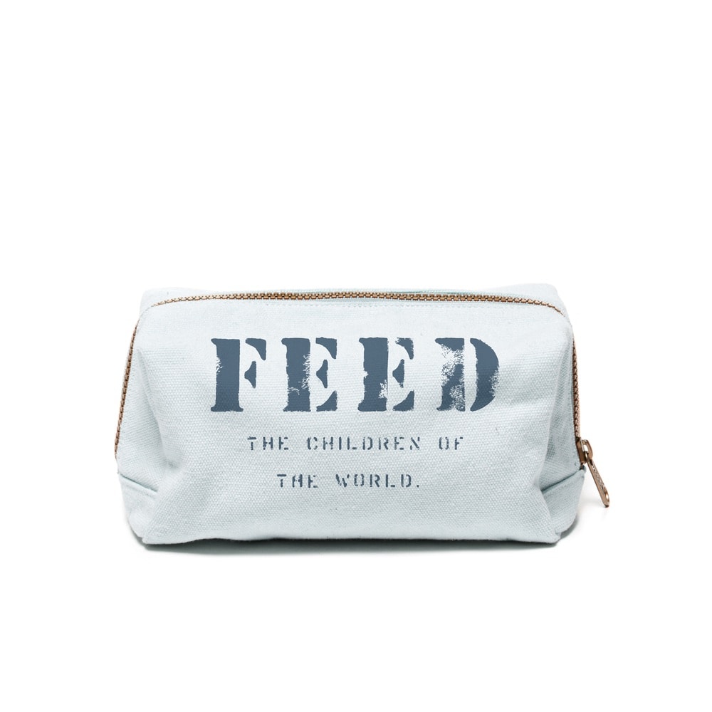 FEED's travel collection’s cosmetic case in light blue