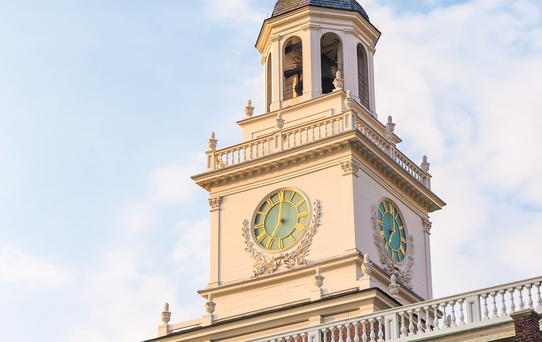 Centennial tower clock for Independence Hall in Philadelphia