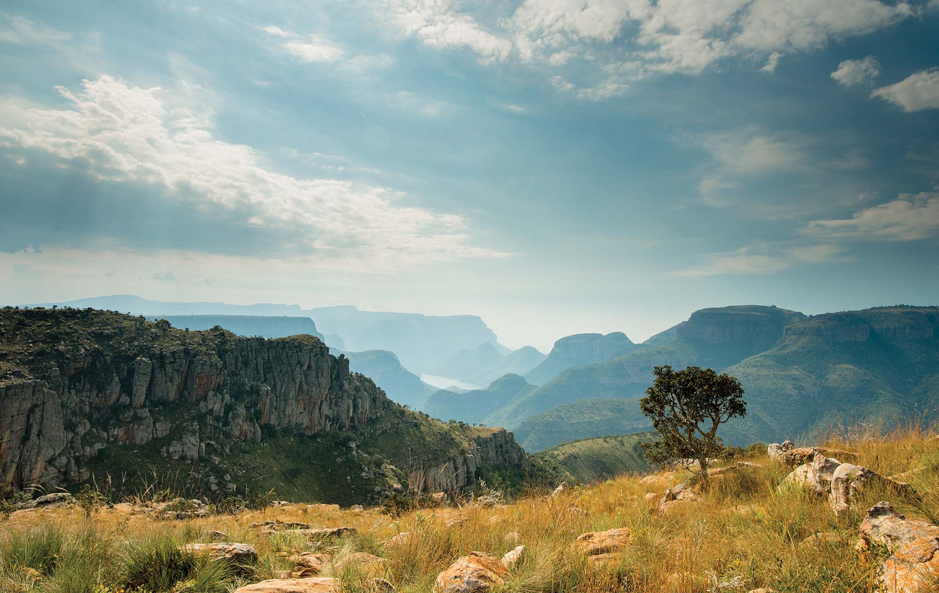 A sweeping view of the majestic Blyde River Canyon in Mpumalanga, South Africa