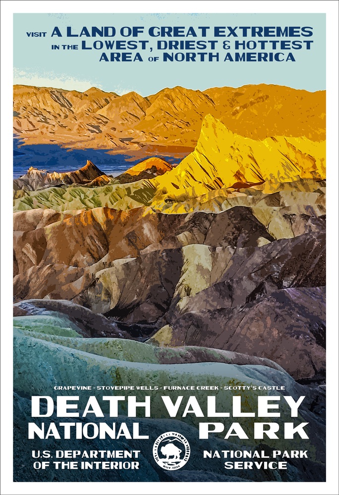 National Park Poster of Death Valley National Park by Rob Decker