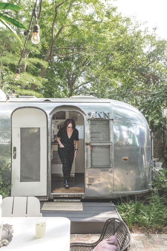 Dupré’s prized Airstream trailer, Ann, was named for her grandmother. It provides a whimsical and cozy getaway right in her backyard.