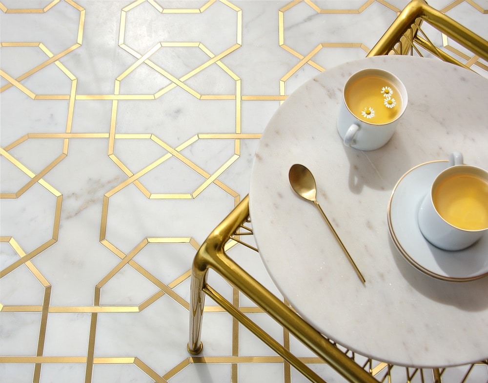 New Ravenna gold and white flooring tile
