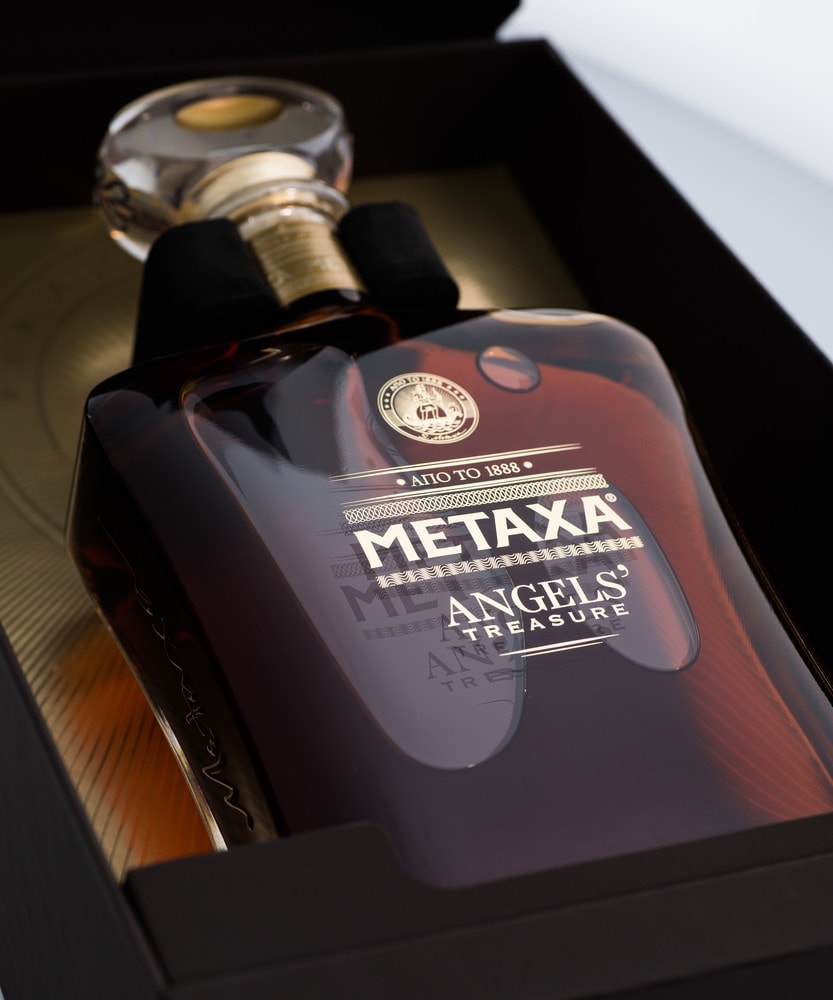 A bottle of Metaxa Angels' Treasure