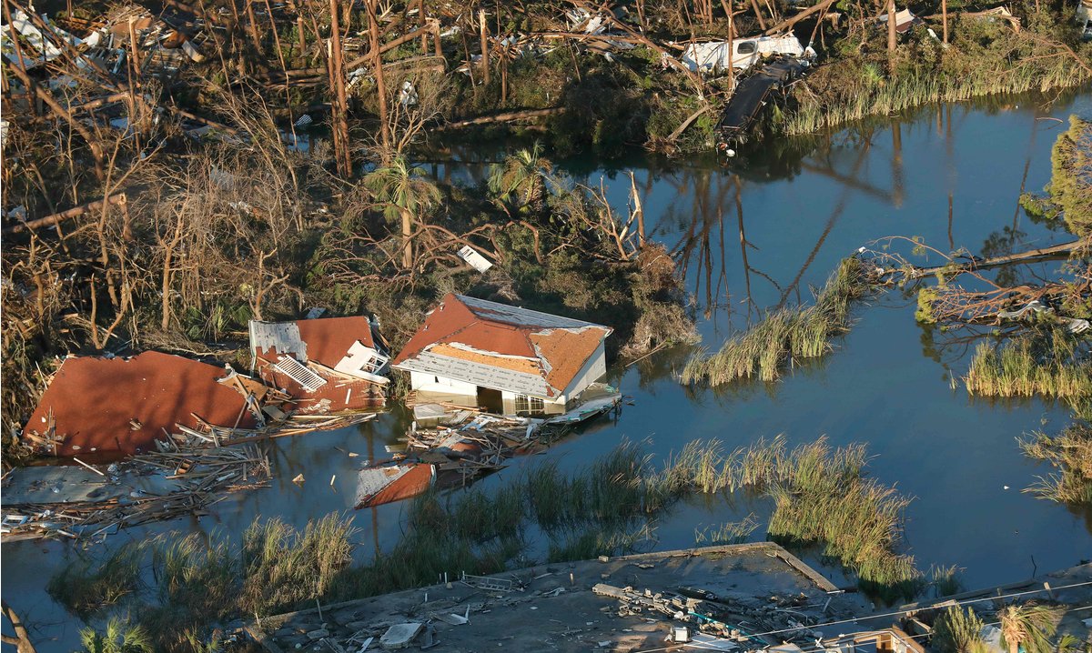 In this image released by US Customs and Border Protection (CBP), a CBP flight crew conducts search and rescue operations in the aftermath of Hurricane Michael that left a swath of destruction across the area near Panama City, Florida, on October 11, 2018.