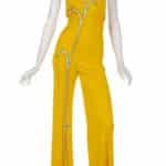 Cher yellow jumpsuit by Bob Mackie with sunflower worn on Sonny and Cher Comedy Hour