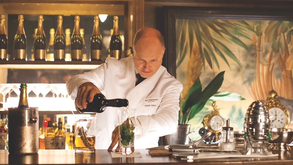 Mixologist Colin Field works the bar at Bar Hemingway in the famed Hôtel Ritz Paris.