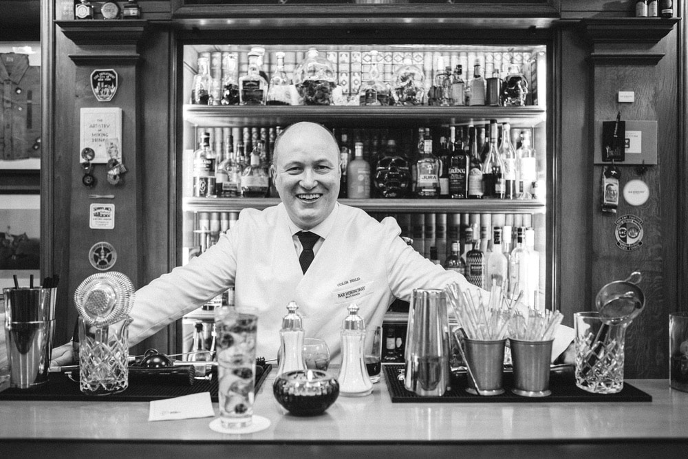 Mixologist Colin Field works the bar at Bar Hemingway in the famed Hôtel Ritz Paris