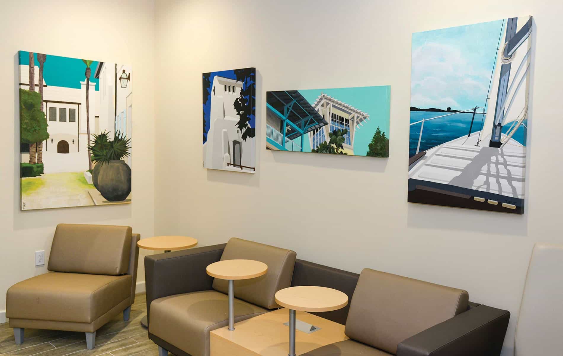 Paintings by Tim Ryals in the Emerald Coast Association of Realtors office