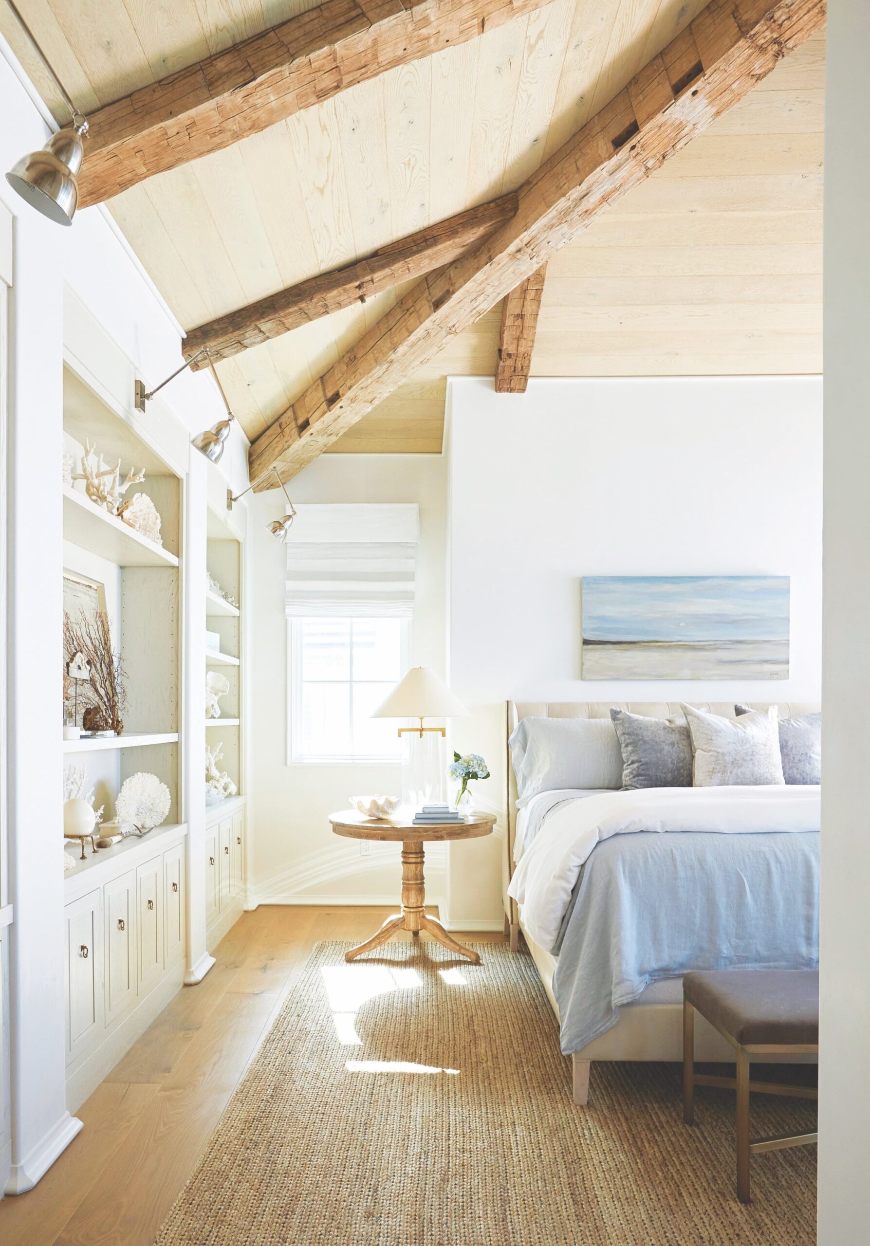 A serene bedroom oasis in The Retreat neighborhood of Blue Mountain Beach, Florida, designed by Holly Shipman