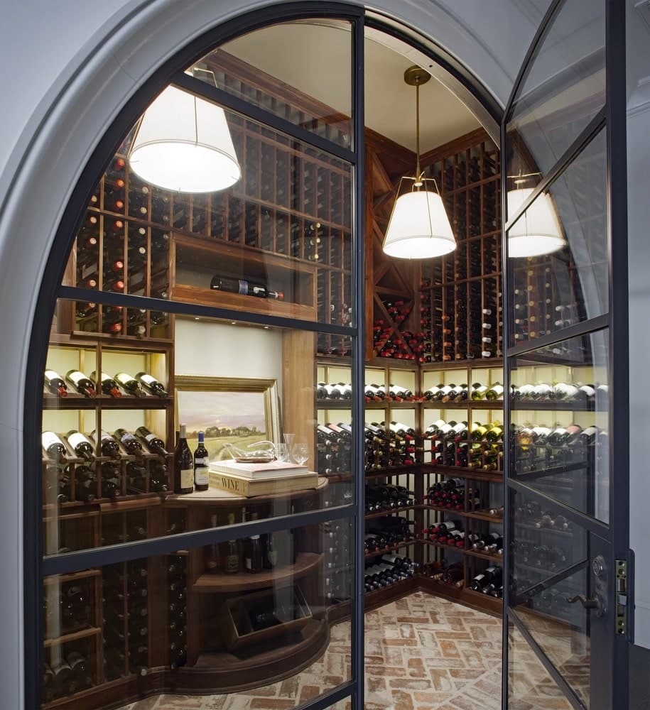Glass cased wine cellar shot by Richard Leo Johnson