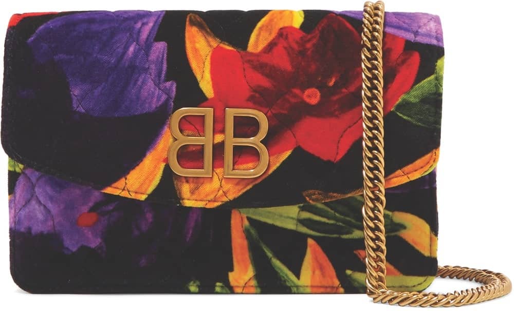 Balenciaga BB Chain Quilted Printed Velvet Shoulder Bag, net a porter