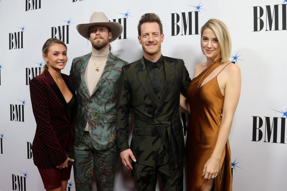 Brian Kelley and Tyler Hubbard of Florida Georgia Line and their wives Brittney Cole Kelley and Hayley Hubbard