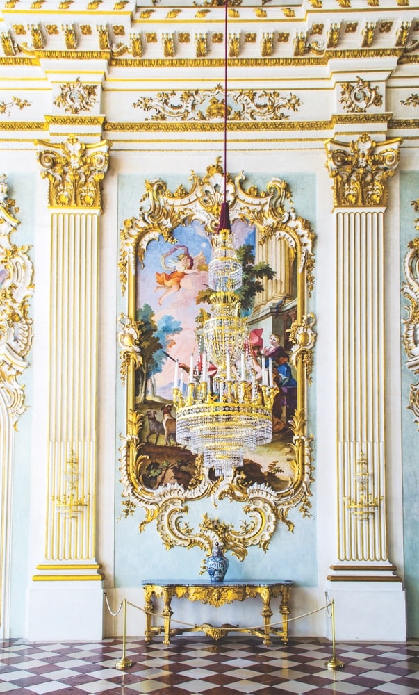 Intricate baroque details and art inside the Nymphenburg Palace, which was commissioned in celebration of the birth of the heir to the throne, Maximilian II Emanuel, born in 1662. Photo by Trabantos / Shutterstock