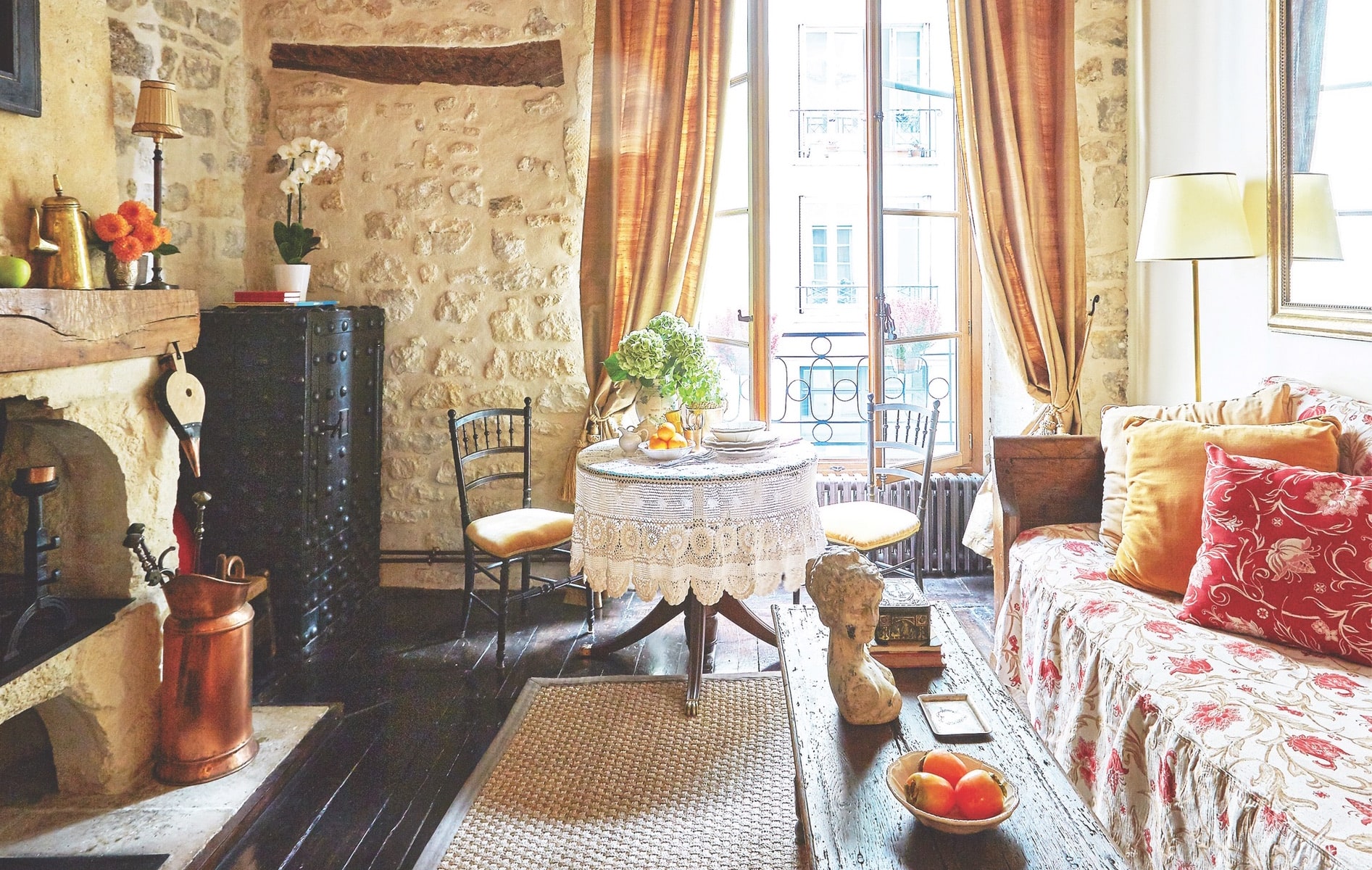This perfect little pied-à-terre on Île Saint-Louis in Paris was built in 1652 and later renovated by a French filmmaker. It is available for rent through VRBO.com.