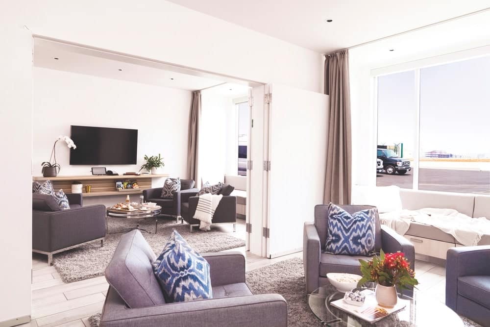 Each guest receives a private luxury suite where they can wait comfortably for their flight at The Private Suite in the Los Angeles Airport (LAX).