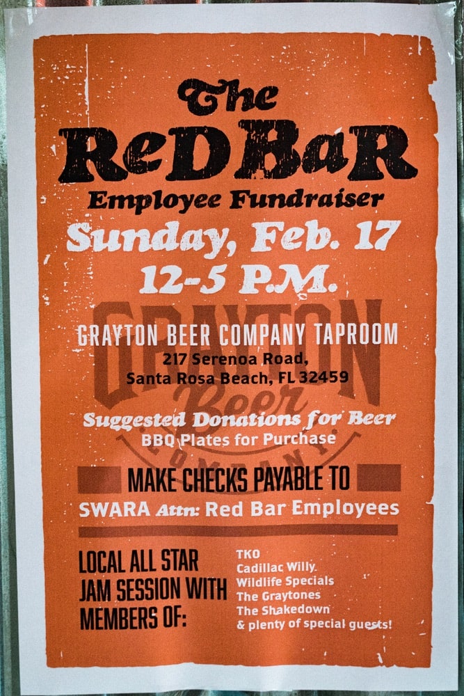 Grayton Beer Company fundraiser for The Red Bar employees