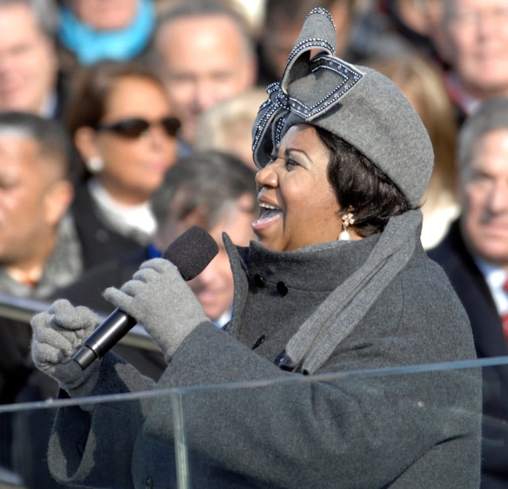 Aretha Franklin performs during the 56th presidential inauguration in Washington, D.C.