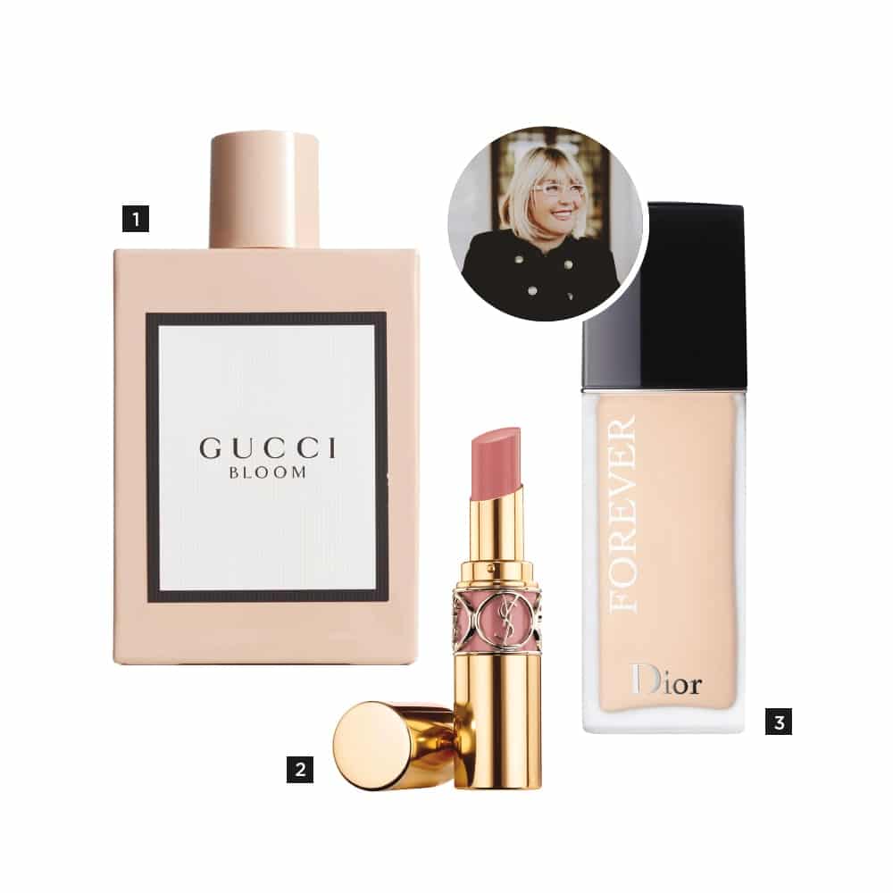 Lisa Burwell, C'est la VIE A Curated Collection, Gucci Bloom Fragrance, YSL Rouge Volupté Shine Oil-in-Stick, Dior Forever Long-Wearing Foundation
