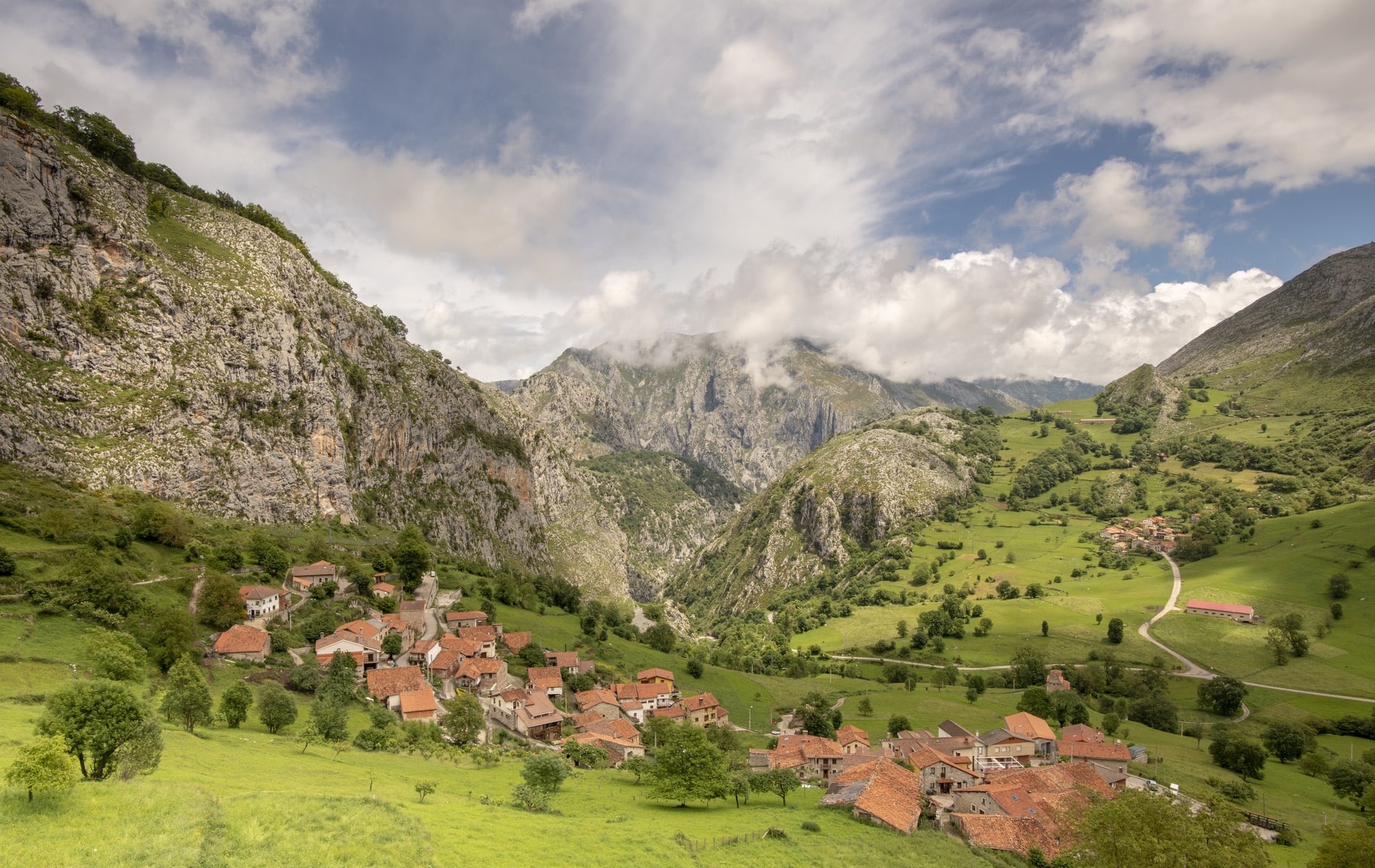 The valleys of the Picos de Europa (Peaks of Europe) in northern Spain are lush and green, full of quaint villages, and perfect for hiking.