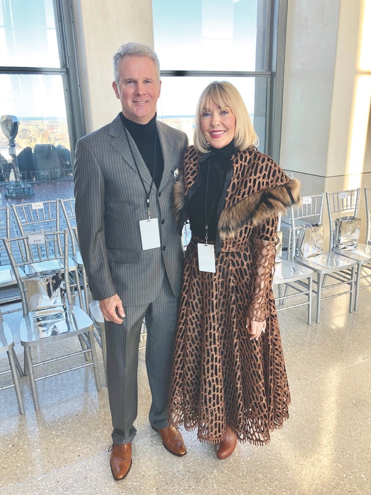 VIE publisher and editor-in-chief Gerald and Lisa Burwell attend Christian Siriano’s Fall/Winter 2019 runway show at the Top of the Rock in New York City.