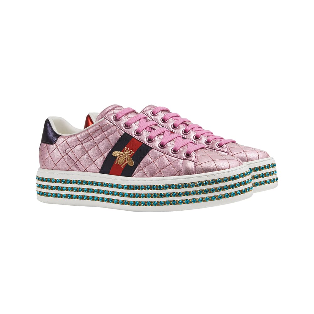Gucci Ace Sneaker with Crystals