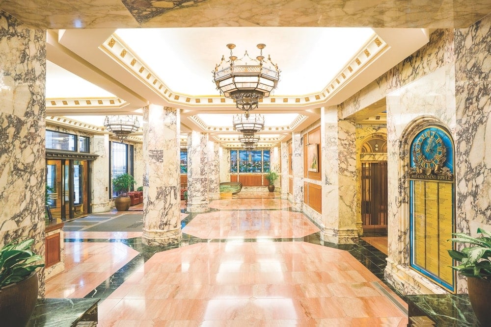 The marble interior of the Gothic Revival–style Mid-Continent Tower in Tulsa is just as stunning as when the building first opened in 1918, art deco, art, tulsa, architecture