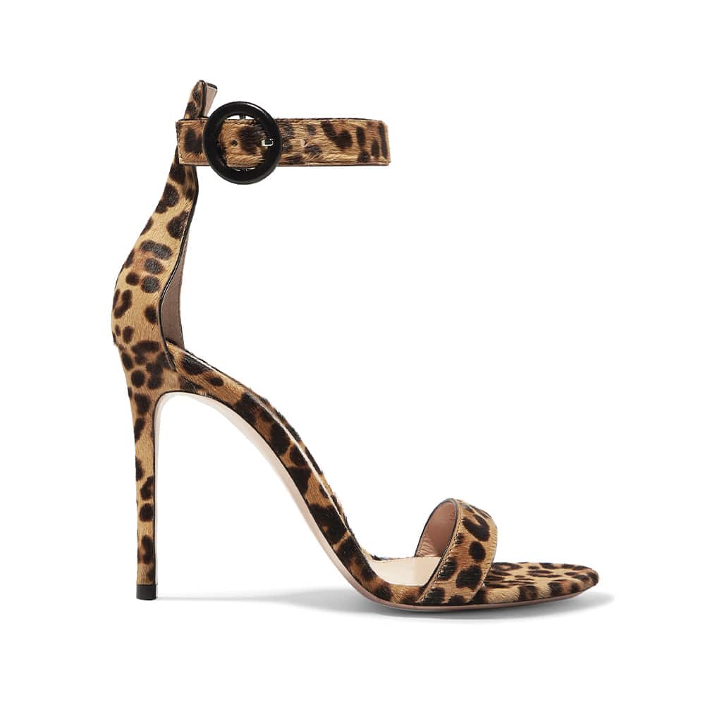 Gianvito Rossi Portofino 100 Leopard-Print Calf Hair Sandals, Net-a-Porter