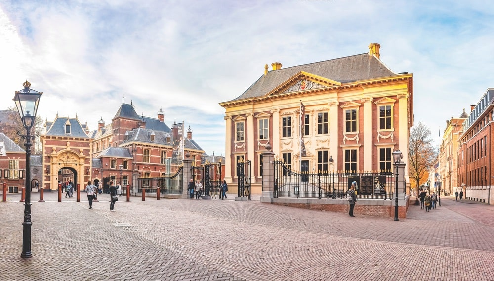 Panorama photo of the Mauritshuis museum in The Hague, home of the best collection of Dutch Golden Age paintings