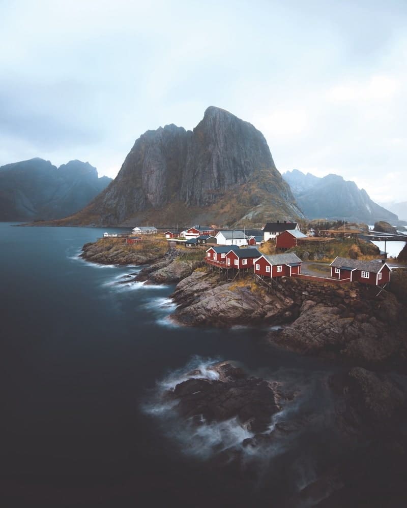 A moody landscape shot of Hamnøy, a small Norwegian fishing village, Paul Hänninen Photography