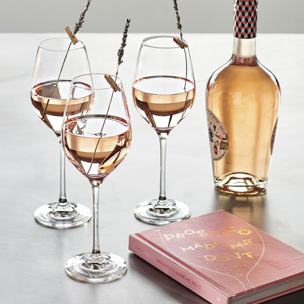 Crate & Barrel Set of Four Rosé Wine Glasses