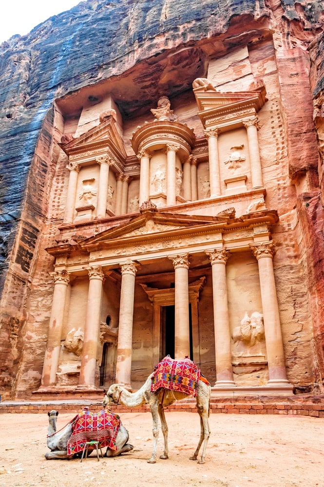 Al Khazneh in the ancient city of Petra, Jordan. It is known as The Treasury. Petra has led to its designation as a UNESCO World Heritage Site in 2007.