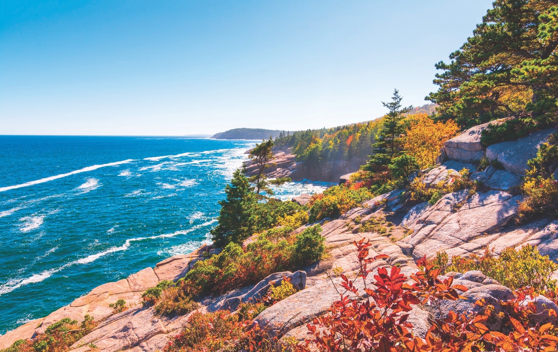 A view of Maine’s rocky coastline from Acadia National Park