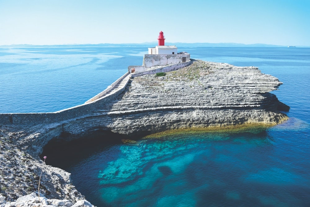 VIE Magazine January 2020 Travel Issue Introspections Department Page, The Lighthouse of La Madonetta in Bonifacio, Corsica, France