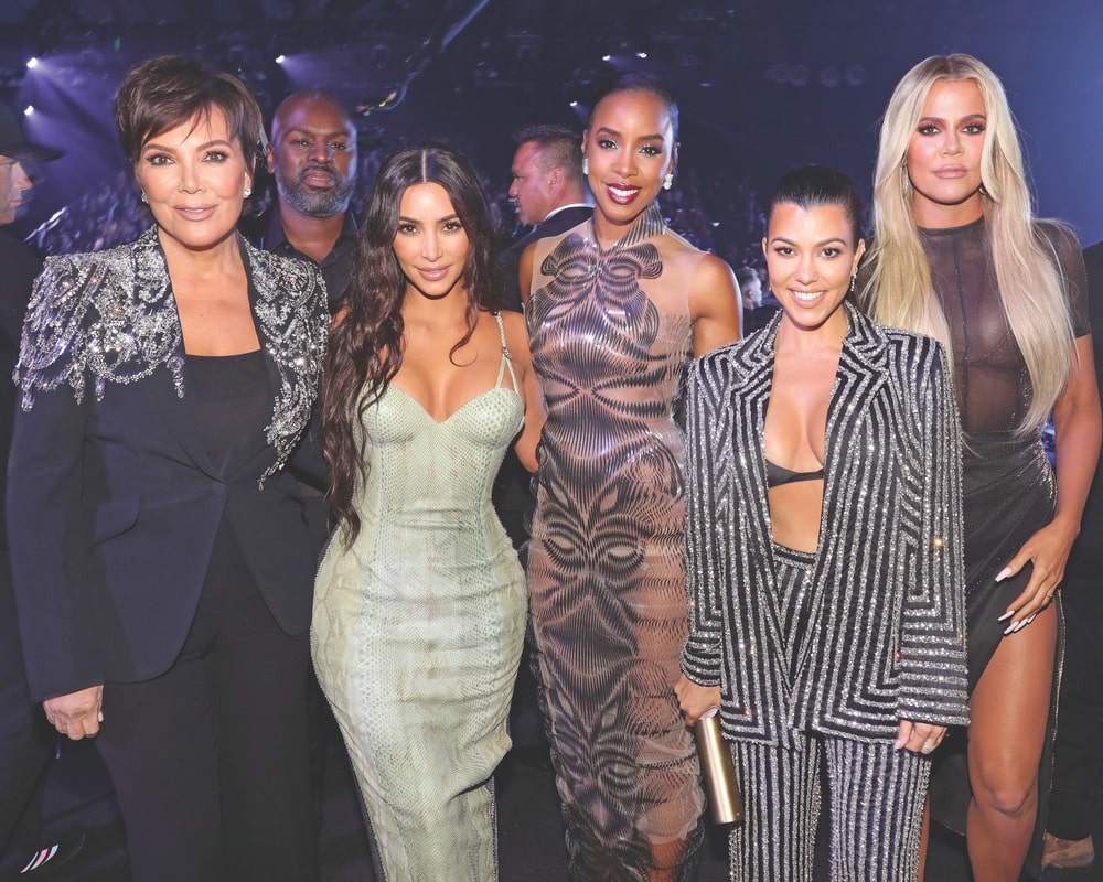 Kris Jenner, Corey Gamble, Kim Kardashian West, Kelly Rowland, Kourtney Kardashian, Khloé Kardashian, E! People's Choice Awards