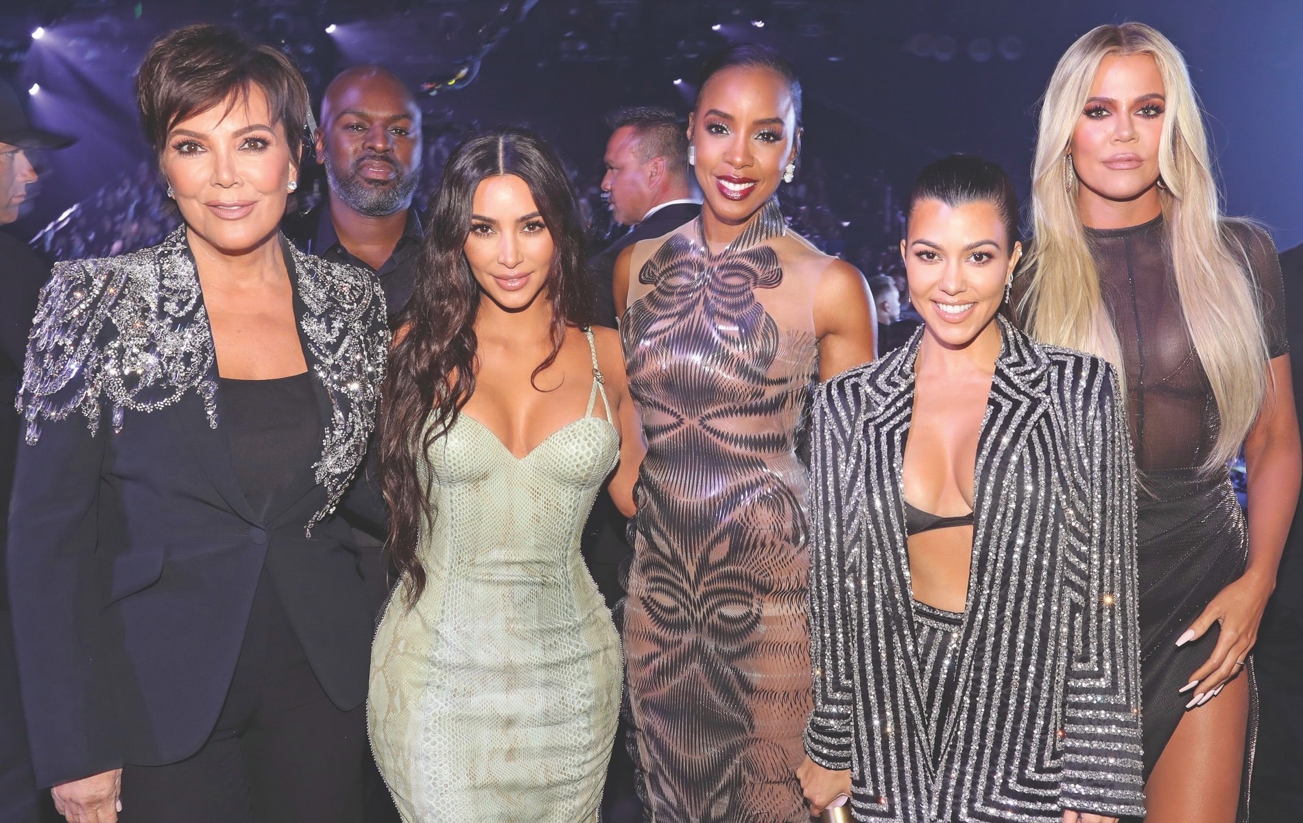 Kris Jenner, Corey Gamble, Kim Kardashian West, Kelly Rowland, Kourtney Kardashian, Khloé Kardashian, E! People's Choice Awards
