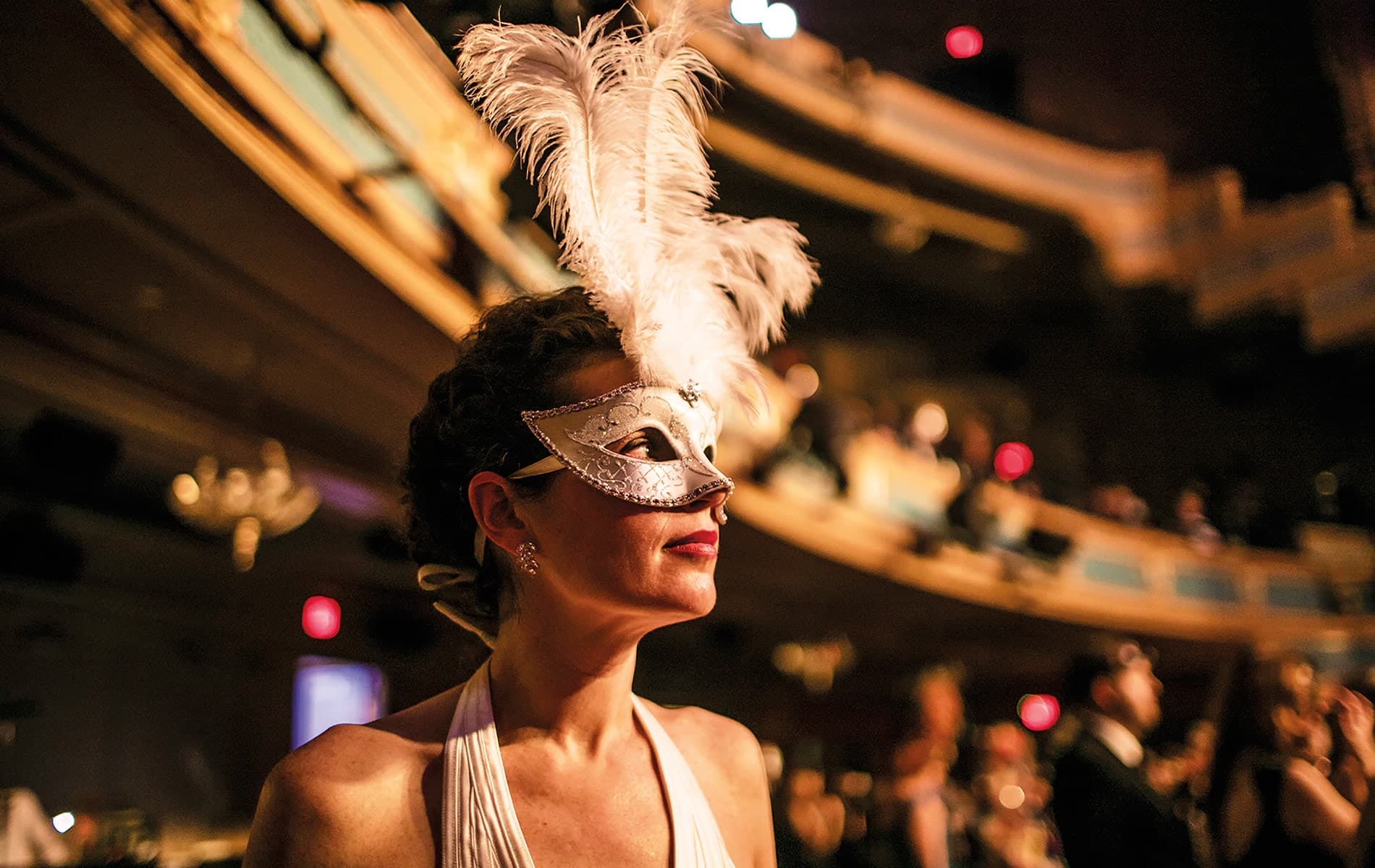 Guests attend the Link Stryjewski Foundation Bal Masque at the Orpheum Theater in New Orleans