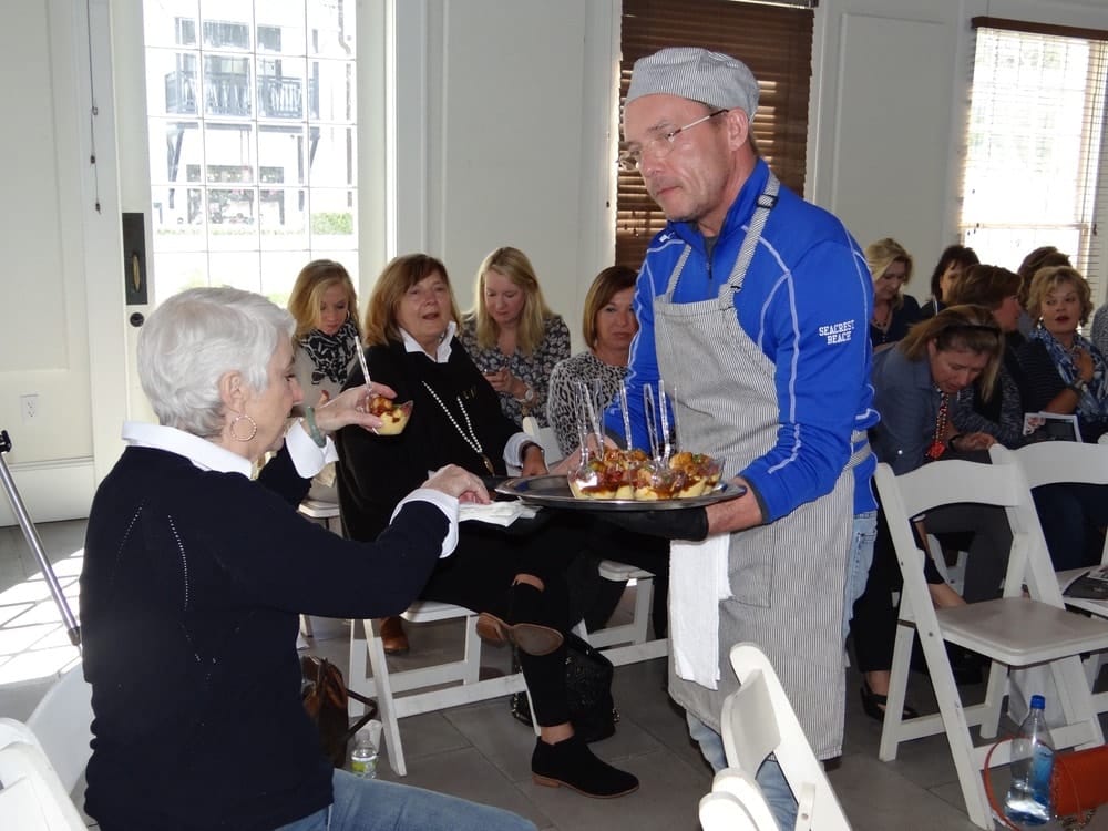Cooking demonstration with Chef Shane Quinlan at the Rosemary Beach Girls Getaway event