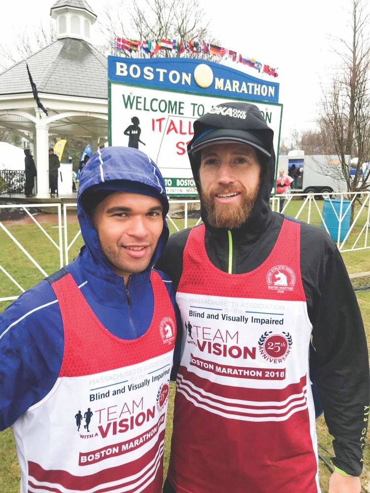 Chaz Davis, Michael Wardian, 2018 Boston Marathon, Massachusetts Association for the Blind and Visually Impaired