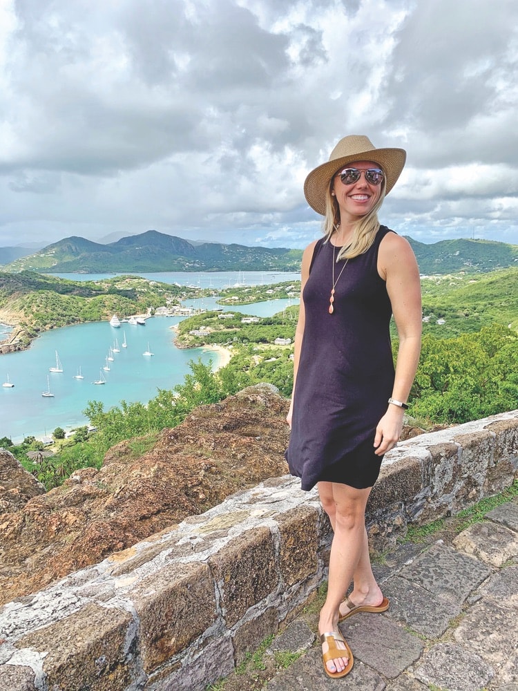 Writer Kelsey Ogletree sightseeing on the island of Antigua