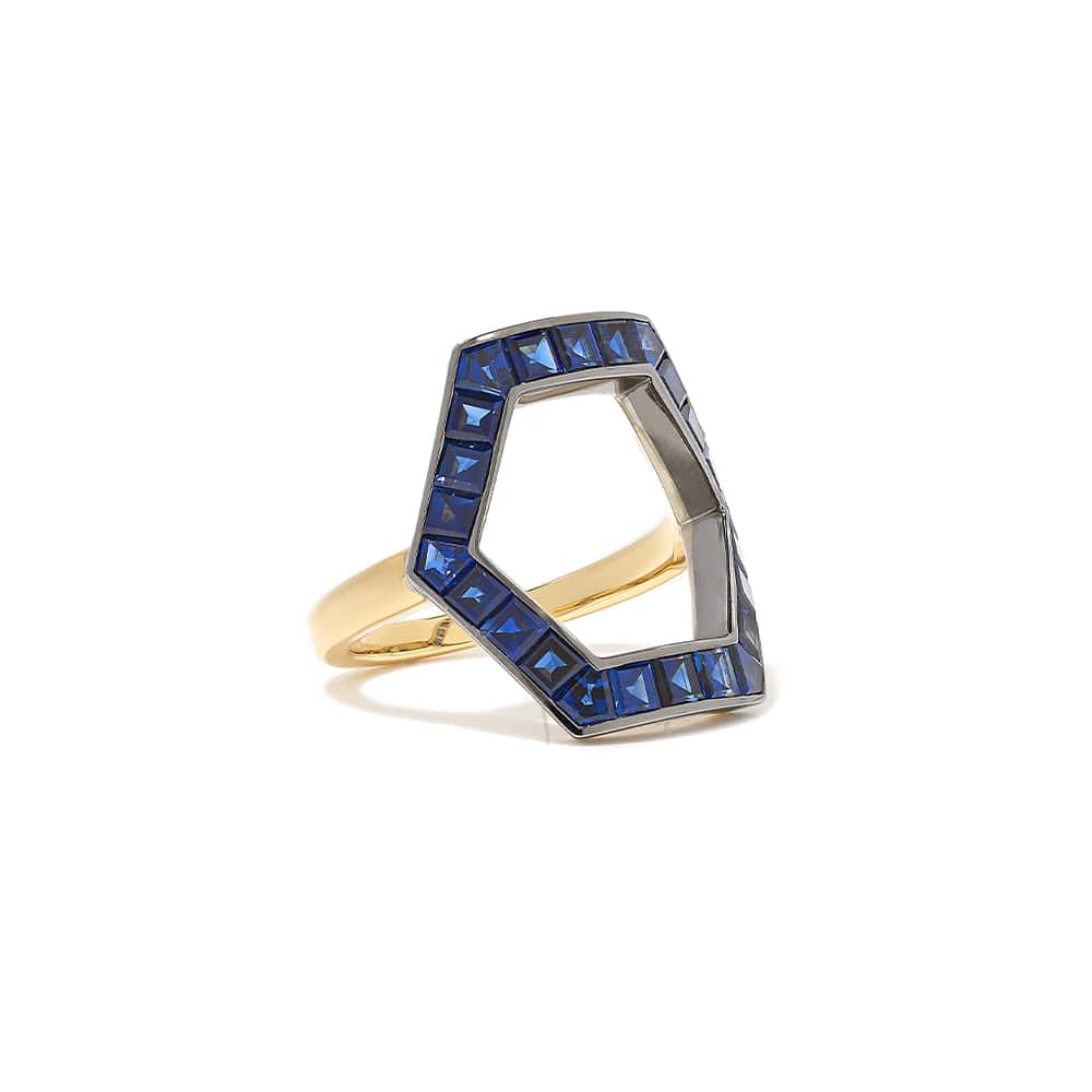 Jessica McCormack Hex 18-karat Gold and Sapphire Ring, NET-A-PORTER