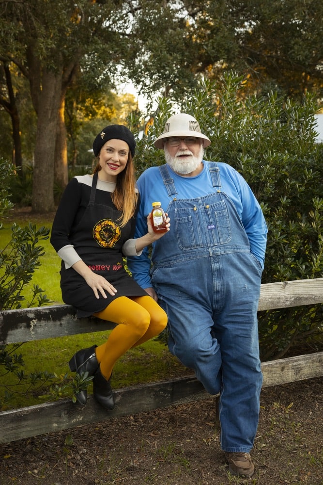 HoneyMed founder Eve Emelianova and beekeeper Earl Barrett
