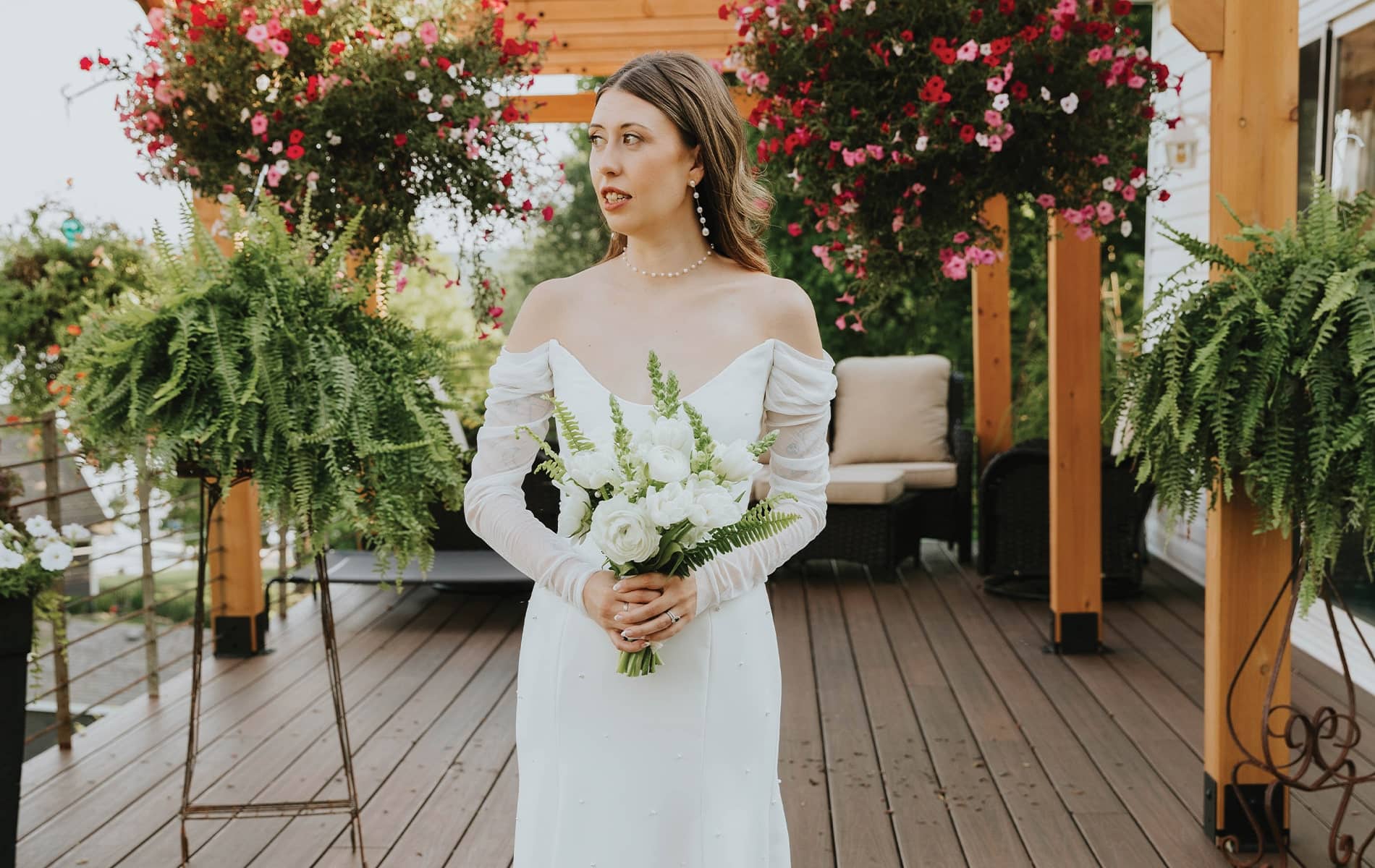 photographer Hunter Burgtorf, Ryan Thomson, Kylie Cloutier, Spring Sweet Bridal, Sarah Seven gown, Main Street Floral Shop, Enchanted Events & Party Rental