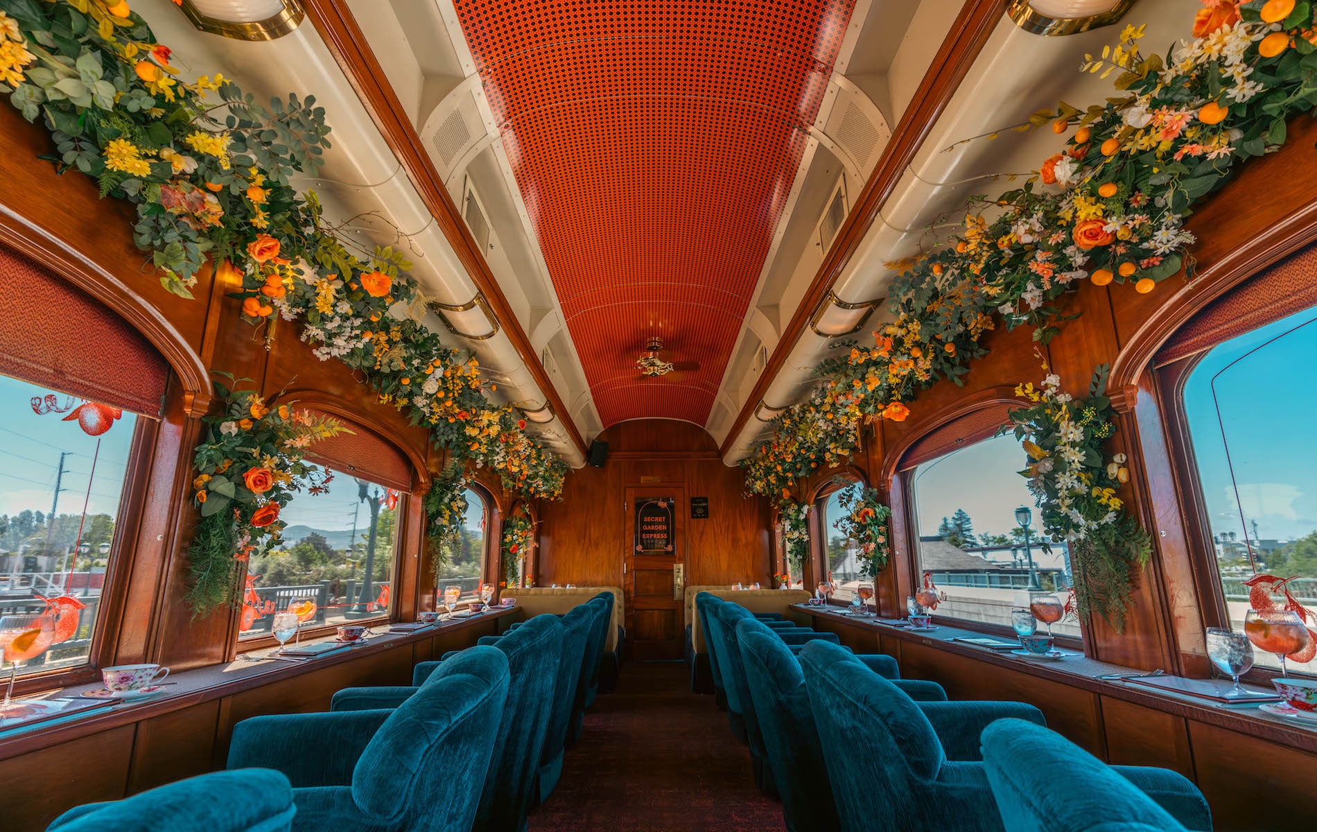 Chandon’s Secret Garden railcar on the Napa Valley Wine Train, travel trends,