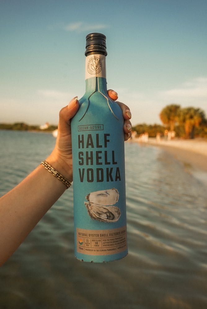 Half shell vodka, distillery 98, e.o. wilson biophilia center, sip for sustainability